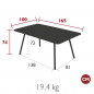 LUXEMBOURG  TABLE 165 X 100 CM